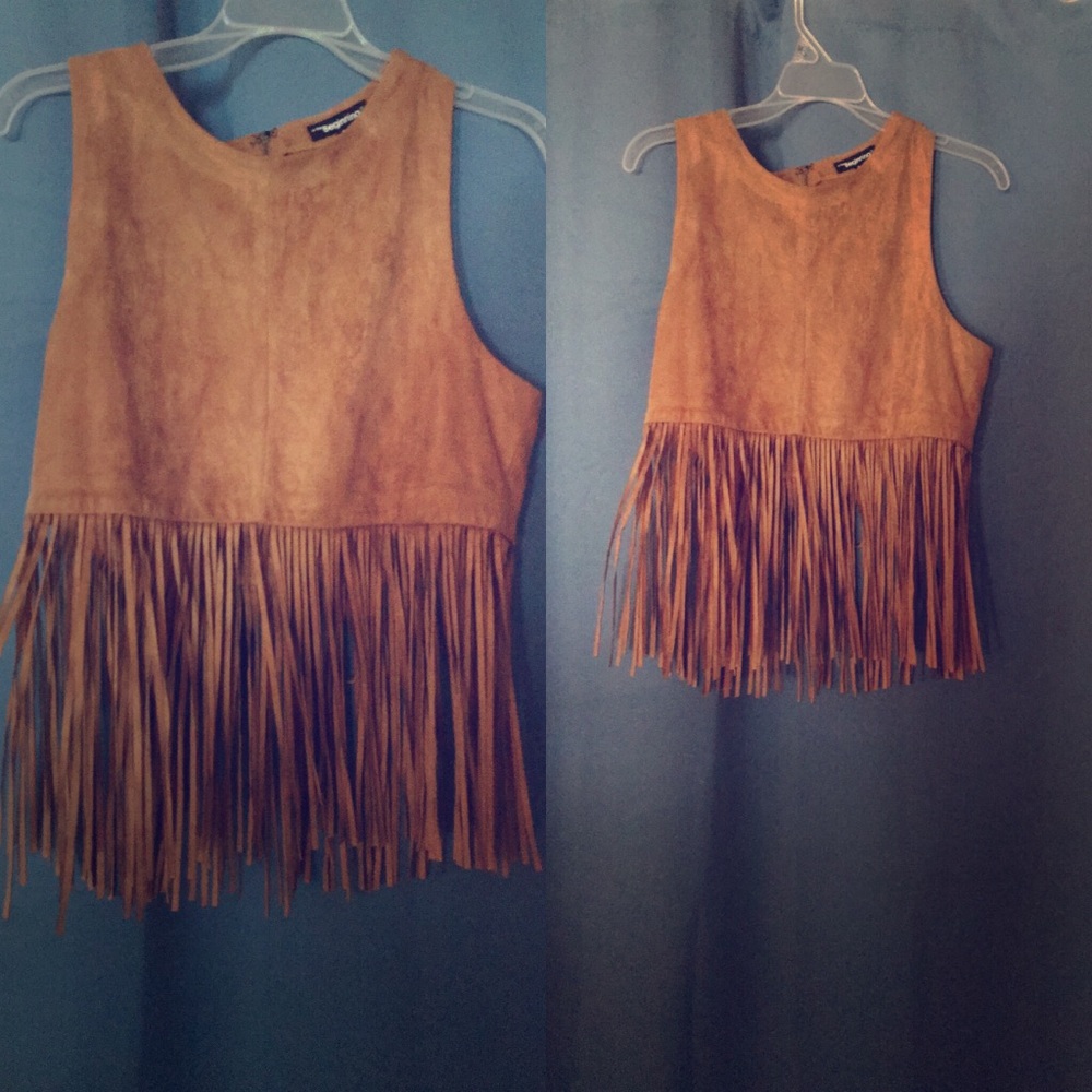 Suede Native-Style Crop Top